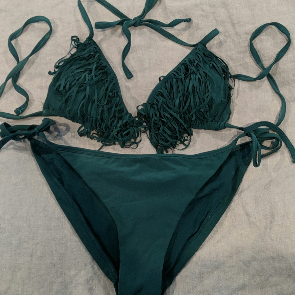 Zara Fringe triangle bikini